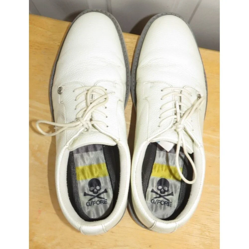 G/FORE Gallivanter Pebble Leather Men’s Golf Shoes Size 11.5 White/Gray